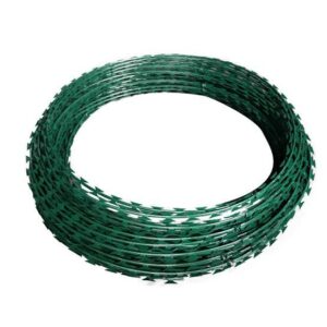 Home powder coated razor wire